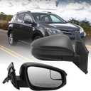 Right Passenger Side Mirror Compatible with Toyota RAV4 2016 2017 2018 Manual Folding Power Glass Non-Heated 3P Replace TO1321345#879100R200 (Black- 3 Pins)