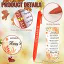 48 Set Thanksgiving Thank You Gifts Set Happy Fall Ballpoint Pens Bulk Fall Party Favors Gifts Pens with Autumn Greeting Cards for Employee Coworker Office Supplies