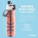 O2COOL Mist 'N Sip Misting Water Bottle 2-in-1 Mist And Sip Function With No Leak Pull Top Spout Reusable Sports Water Bottle - 20 oz (Basketball)