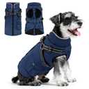 Dog Winter Coat with Harness Built-in | Waterproof Dog Jacket with Zipper & Fleece Lining | Reflective Cold Weather Coat for Large Dogs, 2XL