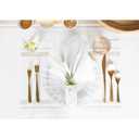 Solino Home Striped Linen Placemats Set of 4-100% Pure Linen Natural and White Place Mats 14 x 19 Inch for Summer - French Stripe