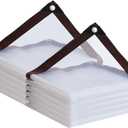 Clear Tarp Waterproof 10x10-Heavy Duty Plastic Tarps,Vinyl Transparent Tarpaulin with Grommets,Outdoor Small&Large Tarp Cover for Chicken Coop/Greenhouse/Camping/Plant/Patio (2p)