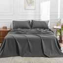 DOZ 100% Long Staple Cotton Sheet Sets, Classic Crisp Percale Weave, Breathable, Matte Finish, Hotel Style, Durable, 3pc 2 Pillowcases 1 Fitted (Storm, Cal King)