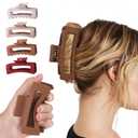 4Pcs Jumbo Claw Clips 5'', Unbreakable TPEE-Silicone Blend Hair Clip, Safe Shatterproof Non-Slip Hair Claws for Thick/Curly Hair, Durable Jaw Clips Women Girls(Red, Espresso, Lavender, Pink)