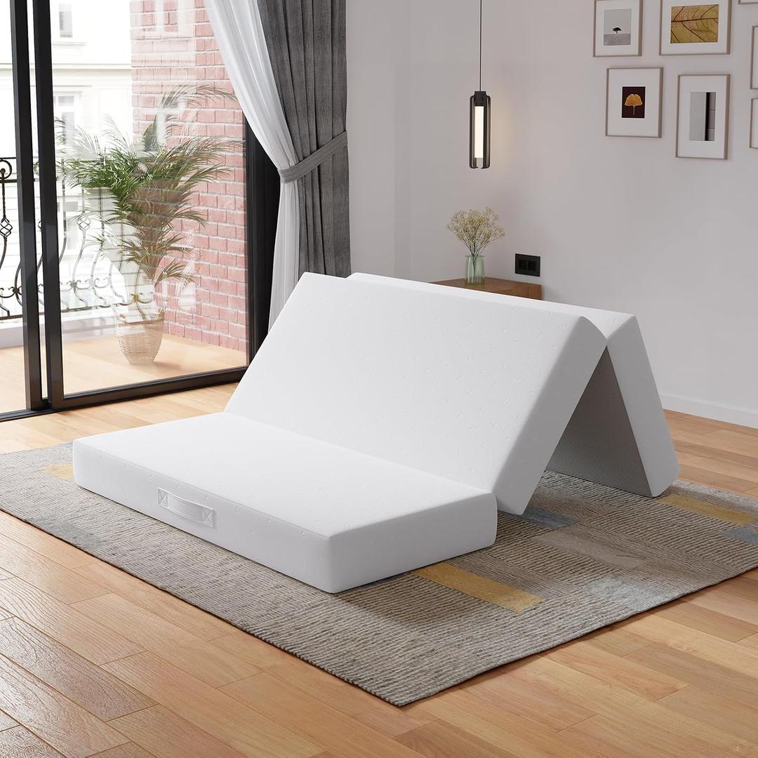 Novilla Foldable Mattress Queen | 6 inch Folding Mattress Floor Sofa | Trifold Mattress Suitable for Murphy Bed, Day Bed, Camping, RV | High Support | Certified Material | 80"x60"x6"