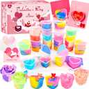 Valentine's Day Gifts for Kids-24 Sets of Slime and 9 Valentine Card, Class Valentine Gifts, Kids Valentines Gifts for School, Slime Party Favors with Gift Cards, Valentine Gifts for Kids