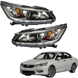 labwork Headlight Assembly Replacement for Honda Accord 2013 2014 2015 DRL Headlights Set Driver Passenger Side