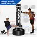 Heavy Punching Bag with Stand Adults Teens, 70" Freestanding Punching Bag with Boxing Gloves and Electric Air Pump, Women Men Standing Inflatable Boxing Bag for Training MMA Thai Fitness