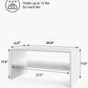 2-Tier Stackable White Shoe Rack, Wooden 2-Shelf Shoe Organizer Freestanding Shoe Storage Stand for 6-9 Pairs, Perfect for Closet, Entryway, Office Use - Modern White, 24"
