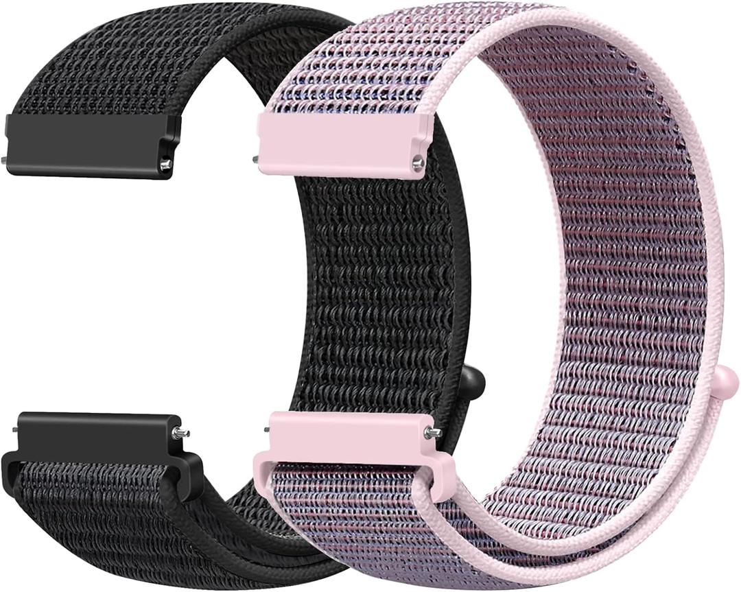 AVOD 22mm Nylon Quick Release Bands Compatible with Samsung Galaxy Watch 3 45mm/ Galaxy Watch 46mm/ Gear S3 Frontier/ Classic/ Garmin Venu 3/ Venu 2/ Vivoactive 4/ Fossil Gen 6 44mm Bands for Women Men