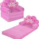 MOONBEEKI Kids Couch Fold Out, Foldable Princess Chair for Toddlers 1-3, Kids Furniture for Playroom, Gift for Birthday Christmas and Halloween, Purple