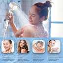 PWERAN Filtered Shower Head with Handheld, High Pressure 3 Spray Mode Showerhead with 18 Stage Water Softener Filters for Hard Water - Handheld Shower Head-Remove Chlorine-White