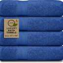 Luxury Bath Towels Set of 4 (27” x 54”) | Towels for Bathroom | Super Soft | Highly Absorbent Towels for Home, Spa, Gym (Royal Blue)