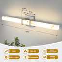 Modern Bathroom Vanity Light 30 inch, 20W Dimmable 5CCT Led Bathroom Light Fixture Over Mirror, Brushed Nickel Bar Vanity Light with Faux Marble Resin Shade for Bathroom Mirror Restroom