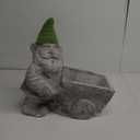 Wheeling for Gold Leprechaun Planter, Decorative Gnome with Wheelbarrow 18x19x9 inch