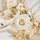Champagne Boutonniere for Men Wedding, Set of 6, Groom and Best Man Boutonniere for Wedding Ceremony Anniversary, Formal Dinner Party and Rustic Fall Wedding Prom
