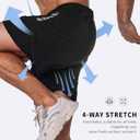 JZCreater Mens Shorts, 2-in-1 Athletic Workout Running Shorts with Liner, 2 Inner Pocket, Quick Dry Gym Shorts for Men (L)