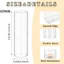 12 Pack Glass Cylinder Vases 14 Inch Tall Clear Flower Bulk Vase for Centerpieces Hurricane Floating Candle Holder for Table Home Decor Wedding Holiday Floral Shelf Party Dining Decoration