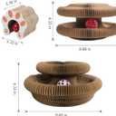Kitty Curls Cat Toy,Magic Organ Cat Toy,Cardboard Cat Scratcher,Foldable Recyclable Cat Accordion Toy for Indoor Cat Playing,Interactive Scratch Pad with Toy Ball(1pc)