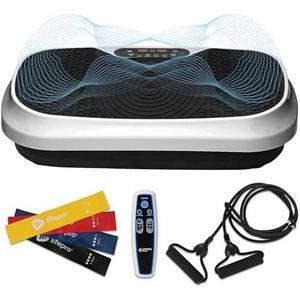 Lifepro Waver Mini Vibration Plate Exercise Machine with Remote & Bands Compact Whole Body Vibrating Plate for Lymphatic Drainage & Muscle Toning Shake Machine with 99 Speed Levels & 10 Presets
