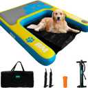 Beyond Marina Dog Pool Ramp - Inflatable Dog Water & Boat Ramp for Lake, Floating Pontoon Dock Ladder with Non-Slip EVA, PUP ON Standard, Extra Large 59" x 47" x 6", Blue/Yellow, Supports 230 lbs