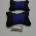 Car Neck Pillows Both Side Pu Leather 2pieces Pack Headrest Gogodog Fit for Most Cars Filled Fiber Universal Car Pillow (Black Blue)