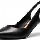 Women's Slingback Kitten Heels Closed Pointed Toe Pumps Wedding Party Dress Shoes, Black, Size 11