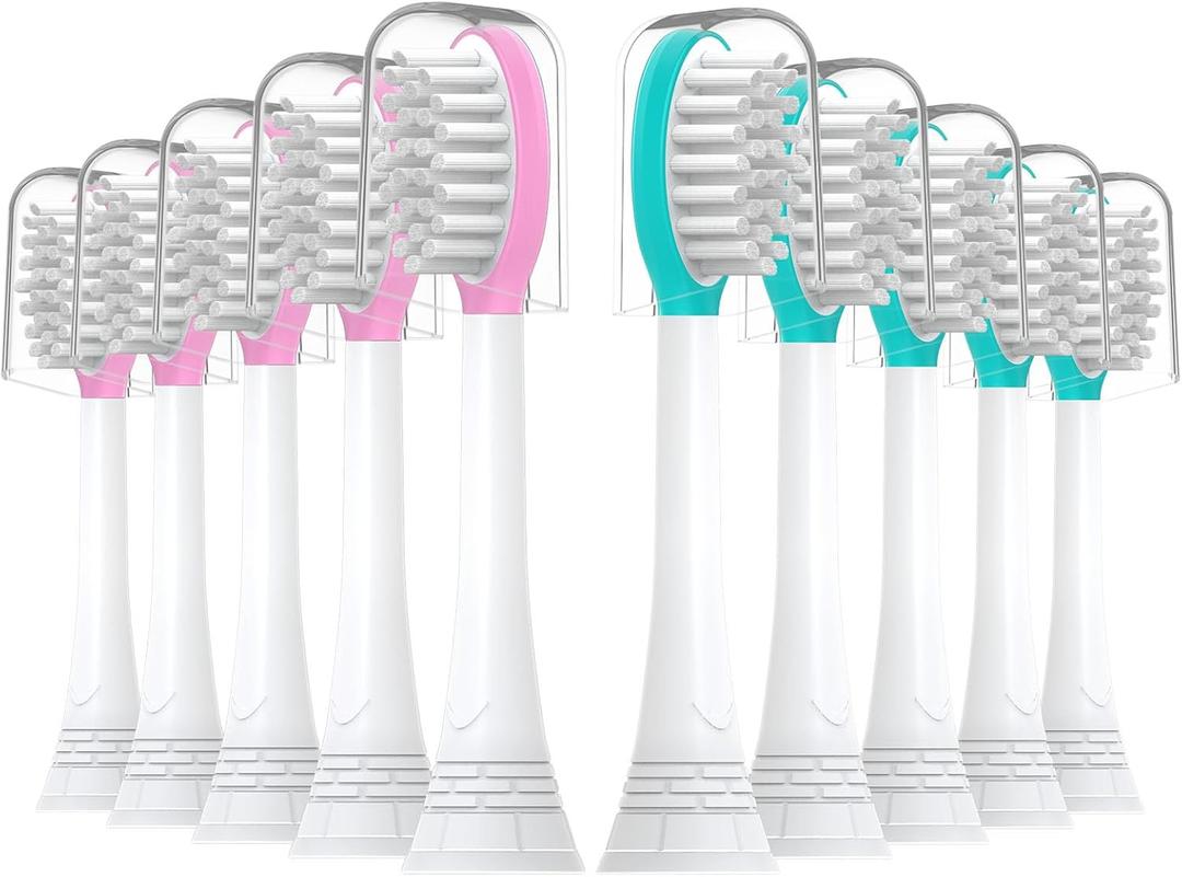 Kids Replacement Toothbrush Heads 10 Pack for Philips Sonicare Electric Toothbrush Soft Brush Head for Child 7+ for Boy Girl, 5pink+5blue