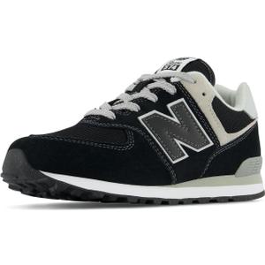 New Balance 574 G Kids Youth Sneaker (Black/White, 11.5)