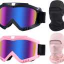 LJDJ Dirt Bike Goggles, 2 Pack ATV Off-Road Riding Motorcycle Motocross Glasses with Sun UV Protection Balaclava Full Face Cover for Youth, Teens, Men & Women