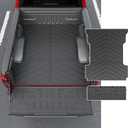 powoq 6.5FT Bed Mat Compatible with 2021 2022 2023 2024 2025 Ford F-150 Tailgate Mat TPE Truck Bed Liner Replacement for 2021-2025 Ford F150 Accessories (6.5FT Bed Mat+Tailgate Mat)