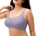 Seamless Bras for Women, Wireless Supportive Bra Comfortable No Underwire Full Coverage Push Up Bra Plus Size (M)