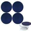 Wood Grip - Lids for Pyrex and Anchor Round Glass Containers - Lids For Pyrex Glass Containers - Replacement Lids (Blue, 4 Cups, 4 Pack)