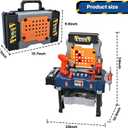 MUGEYMYD Kids Tool Bench Set with Electric Drill and Realistic Tool, Pretend Play Construction Workbench Toys for Toddlers, Build a Kids Tool Workshop Set for Boys and Girls, Ages 3-8.