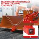 Upgraded Red Clamp on Tractor Bucket Hitch Receiver, 2" Receiver Adapter with Non-Slip Twin Round Pads, Clamp-on Trailer Hitch for Tractor Buckets, Heavy-Duty Bucket Trailer Attachment