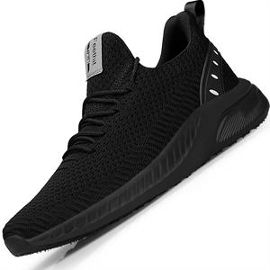 Feethit Mens Slip On Walking Shoes Blade Tennis Shoes Non Slip Running Shoes Lightweight Workout Shoes Breathable Mesh Fashion Sneakers (8, All Black)