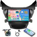 8 Core 4+64GB for Hyundai Elantra 2011 2012 2013 Android 15 Car Stereo Carplay Radio with Wireless Carplay Android Auto, 9'' Touch Screen, GPS/WiFi/32EQ DSP/Bluetooth 5.0/SWC/Mic, Backup Cam