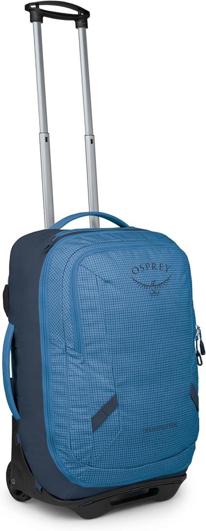 Osprey Transporter Wheeled Carry-On, Blue OS
wheeled duffel, rolling suitcase, carry on luggage, travel bag, carry on travel, flight friendly, wheeled luggage, Blue color