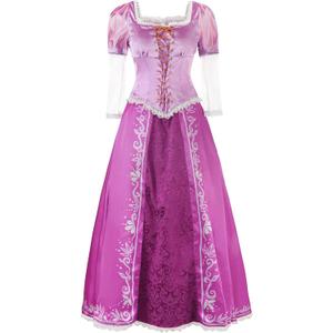 JerrisApparel Womens Princess Costume Dress Halloween Cosplay Dress up (Medium, Purple)