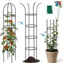 100% Metal Trellis for Climbing Plants Outdoor 6.6ft 1PK,Garden Obelisk Trellis for Potted Plants Indoor with Ties and Butterflies,Plant Support for Clematis Tomato Cucumber Ivy Rose