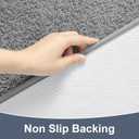 LOCHAS Bathroom Runner Rug, 24" x 60" Long Bath Rugs Non Slip Washable, Luxury Shaggy Large Bath Mat Absorbent, Soft Cozy Bathroom Rug Runner for Shower Quick Dry, Grey