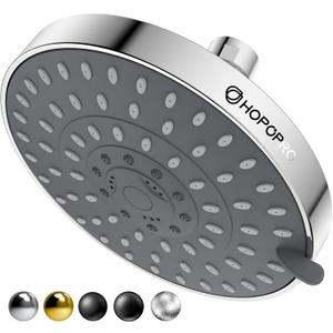 HOPOPRO 5-Mode High Pressure Shower Head - The Washington Post, NBC News, Today TV Show Recommended - High Flow Fixed Showerheads (6 Inch Chrome)