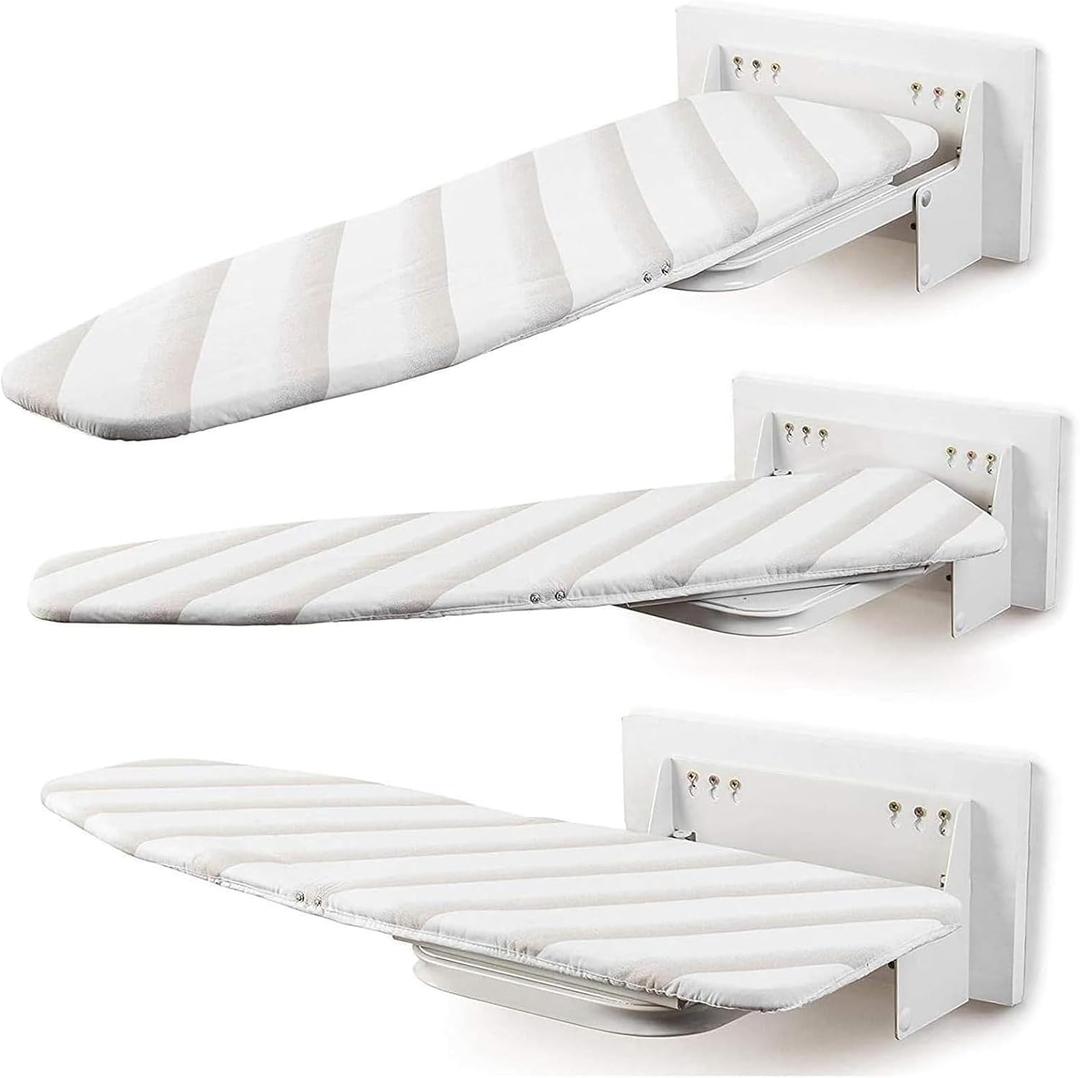 uyoyous Heavy Duty Ironing Board Wall Mount 37.8x11.8 Inch, Foldable Space-Saving Ironing Holder with Heat Resistant Cover, Perfect for Small Spaces, Home & Laundry Room