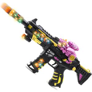 DaoDaoZhu Dinosaur Light Up Toy Gun with Sound Effects, Noise-Making Gun Toys for Kids Indoor/Outdoor Play & Halloween Costume, Birthday Christmas Dinosaur Gifts for 3-7Year Old Boys Toddlers (Black-pink)