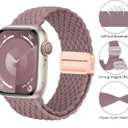 2Pcs Magnetic Braided for Apple Watch Band 44mm 45mm 46mm 49mm 42mm(series 3 2 1) Women/Men,Stretchy Elastic Nylon Sport Loop Strap for iWatch Bands series 11 10 9 8 7 6 5 4 3 se 3/2 40 44