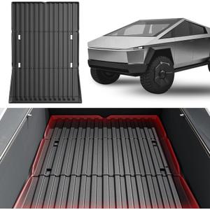 Truck Bed Mat Compatible with 2024 2025 Tesla Cybertruck Accessories, All Weather Protection TPE Odorless Heavy Duty Pickup Vehicle Bed Cargo Mat