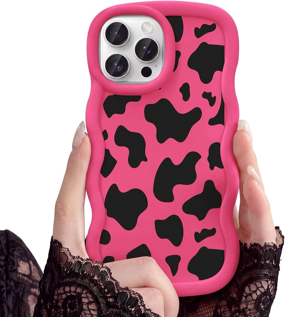 for iPhone 13 Pro Phone Case, Curly Wavy Frame with Cute Pattern
