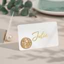 UNIQOOO 24Pcs Magnolia Wax Seal Place Card Holders, Light Gold Name Card Holders for Wedding Engagement Decor, Tea Party Table Setting, Name Tag, Party Food Labels