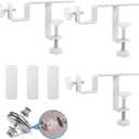 Internal Curtain Rod Set 0.8-2.3 Inch Wide Track (External Available 0.8-4 Inch Wide Track), No Drilling Required, Tool-Free,Magnetic Curtain Hooks, White 3 Pieces (US Patent Application)