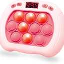 Intoypad Pop Game Light Up Fidget Toy for Kids, 6 Modes LED Screen Quick Push Controller Electric Fidget Popper Bubble Game Car Games Travel Activities Birthday Toys for Girls Pink